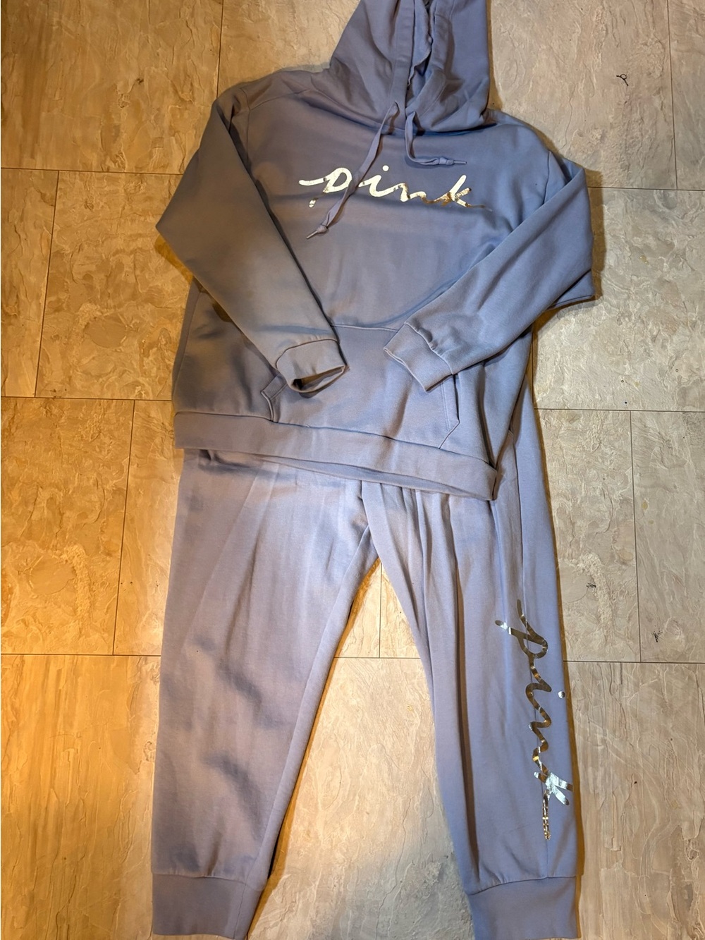 PINK hooded sweatshirt with matching joggers